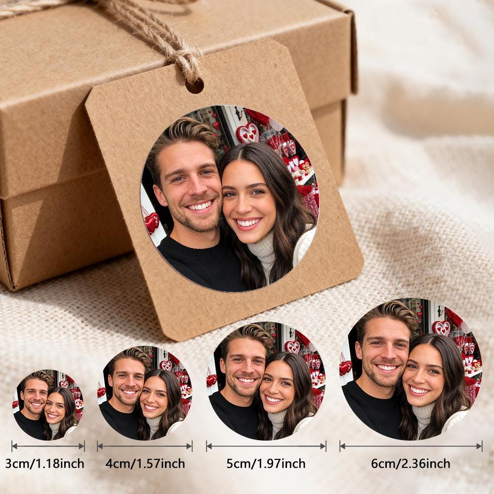 Custom Photo Labels Set of 15 Round Picture Seal Stickers, Envelope ...