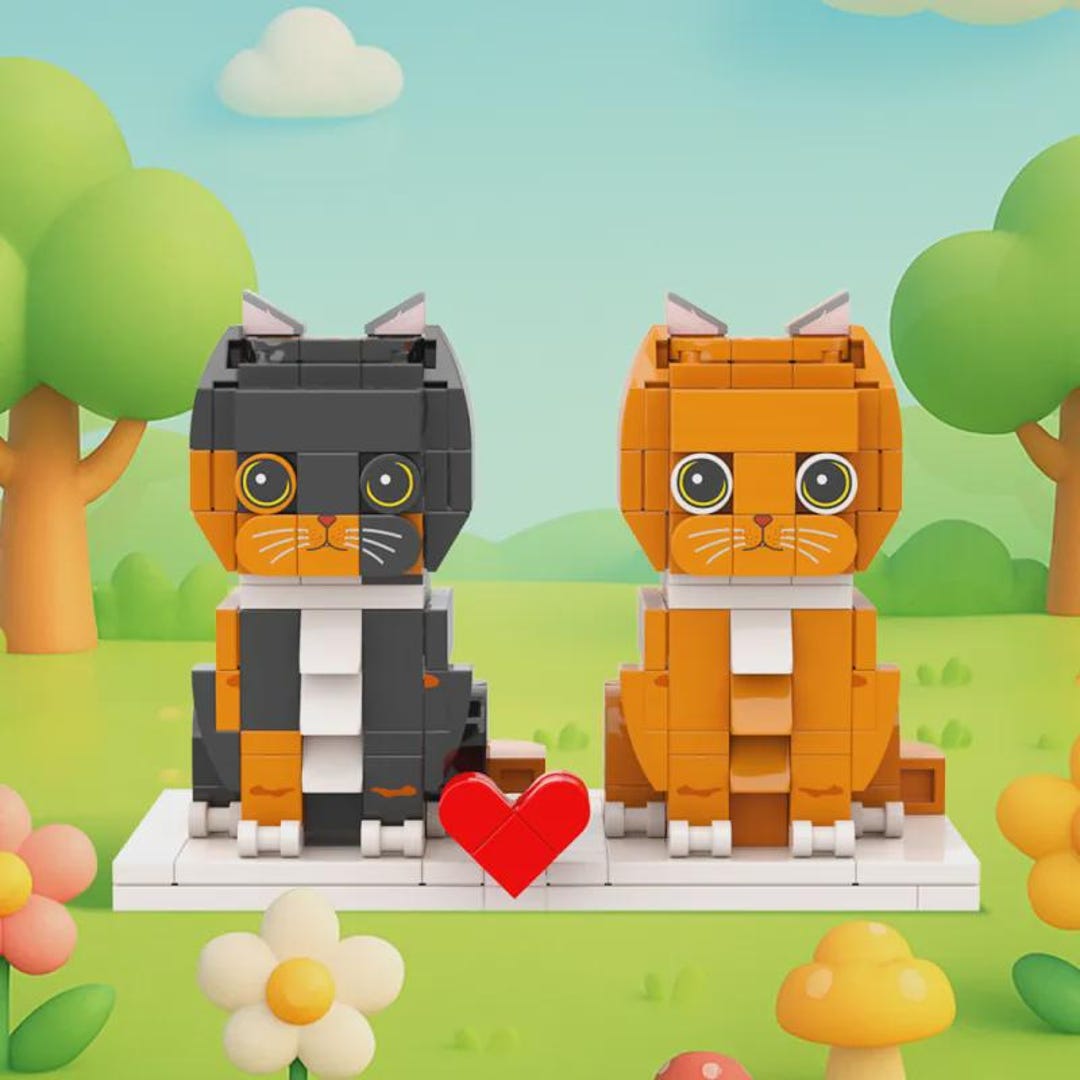 Custom Brick Cat Figures, Personalized Full Body Block Cats Gift for ...