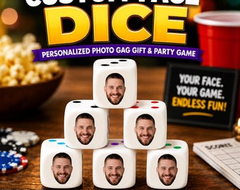 Custom Face Dice: Personalized Photo Gag Gift, Party Game