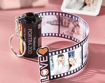 Personalized Photo Film Roll Keychain Custom Picture Keychain