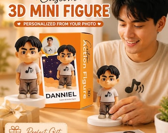 Minifigura 3D personalizada: juguete de recuerdo con foto personalizada