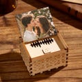 Personalized Wooden Music Box with Custom Song, Voice or Tune – Photo Gift with Text, Custom Anniversary Gift for Him Her Couple