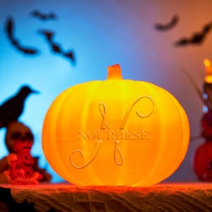 Personalized Halloween Pumpkin Light, Custom Name Jack-o-Lantern Decor