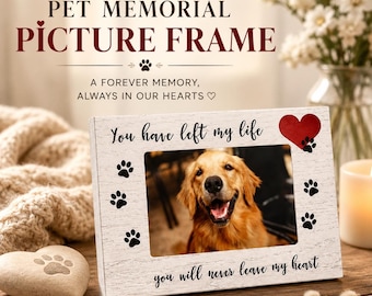 Porta-retratos memorial para animais de estimação, porta-retratos personalizado para fotos de cães e gatos, lembrança da Ponte do Arco-Íris.
