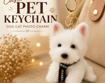 Llavero personalizado para mascotas, dije con foto de perro o gato, dije para bolso conmemorativo hecho a mano