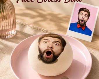 Custom Face Stress Ball, Personalized Photo Squishy Bun, Funny Desk Fidget Toy