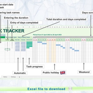 Task tracker Gantt / Task tracker / Gantt chart / Gantt chart template / Task tracking / Task tracker template / Task tracking template image 2