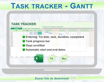 Task tracker Gantt / Task tracker / Gantt chart / Gantt chart template / Task tracking / Task tracker template / Task tracking template