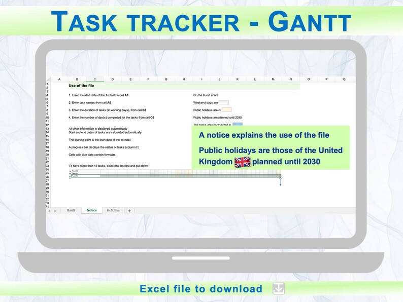 Task tracker Gantt / Task tracker / Gantt chart / Gantt chart template / Task tracking / Task tracker template / Task tracking template image 3