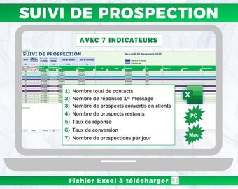 Suivi de prospection / Tableau de prospection / Prospection tracker / Suivre la conversion prospects en clients /