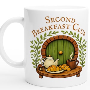 Tasse Hobbit Le Seigneur des Anneaux | Tasse à café confortable en céramique Shire | Deuxième tasse à thé du petit-déjeuner LOTR | Cadeau pour les amoureux des livres de Tolkien