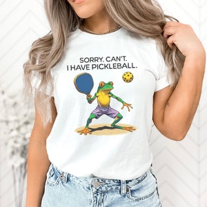 Pickleball Shirt, Funny Frog Playing Pickleball T-shirt, Humorous Frog Animal Lover Tee, Pickleball Player Tshirt Gift, Froggy Lover Gift