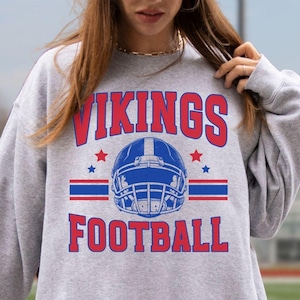 Two-Sided Retro Football Sweatshirt Personalized With Name, Number, Mascot and Colors, Custom Game Day Team Sweater, Football Mom Gift