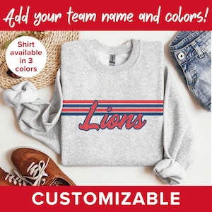 Custom Sports Mascot Sweatshirt, Favorite Team Mascot Shirt, Teacher Team Shirts, School Spirit Sweatshirt, Retro Style Game Day Shirt
