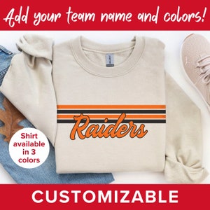 Custom Mascot Sweatshirt, Retro Style Team or School Shirt, Football Mama, Sports Mom, Baseball Mom, Basketball Mom