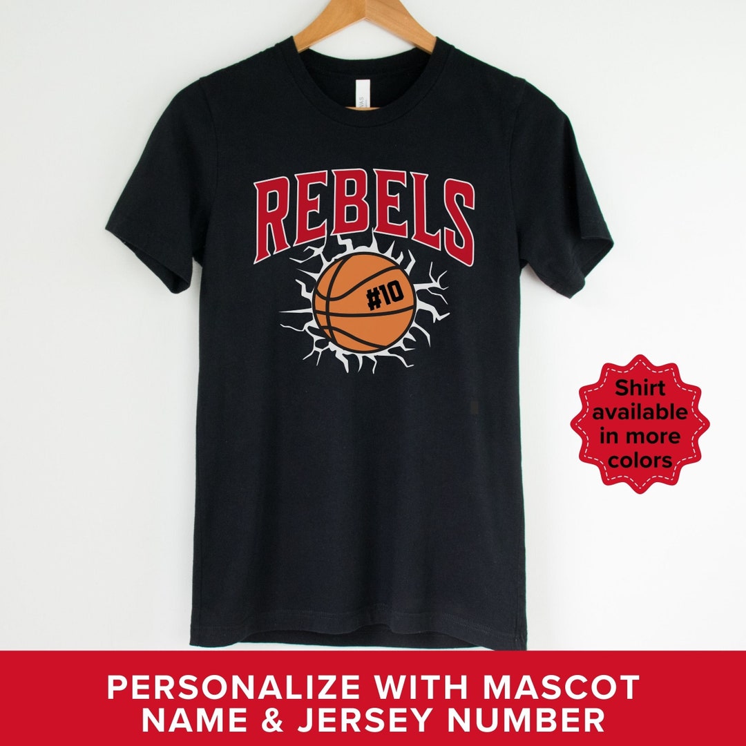 Basketball Tshirt Customized With Your Mascot and Number, Game Day