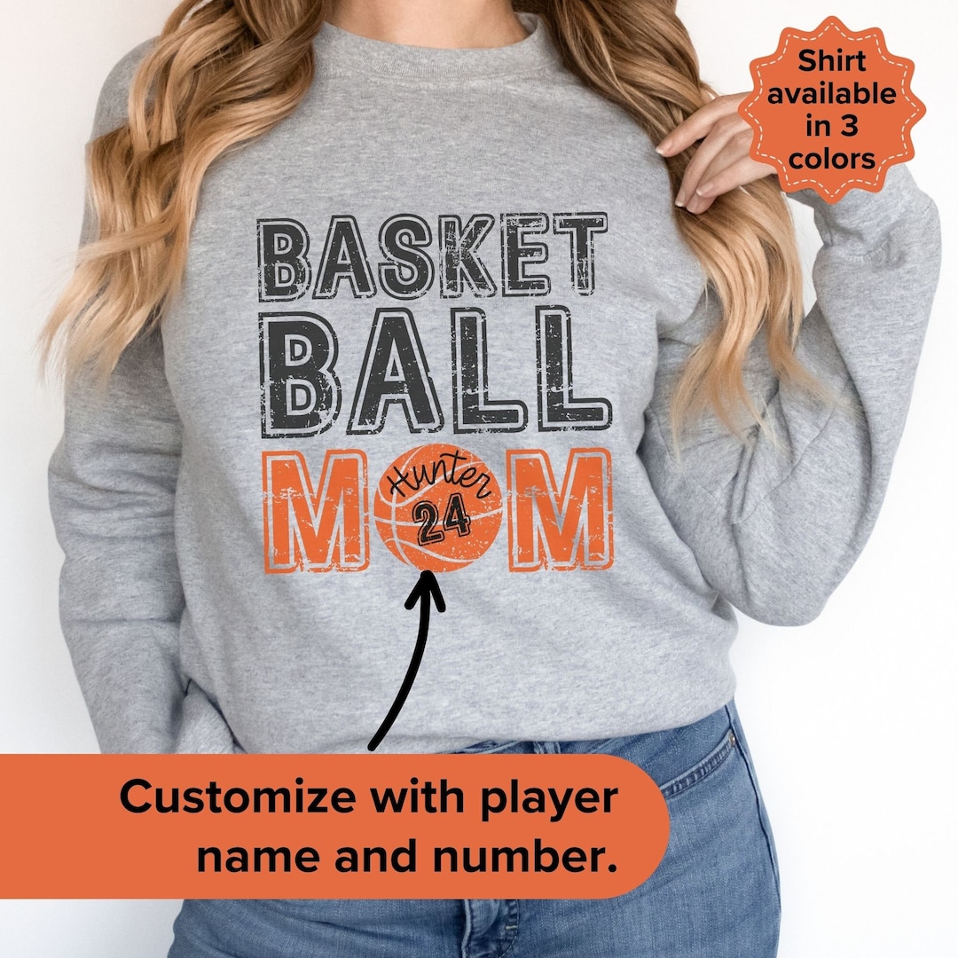 Custom Retro Basketball Mom Sweatshirt, Personalized Basketball Mama Sweater, Game Day