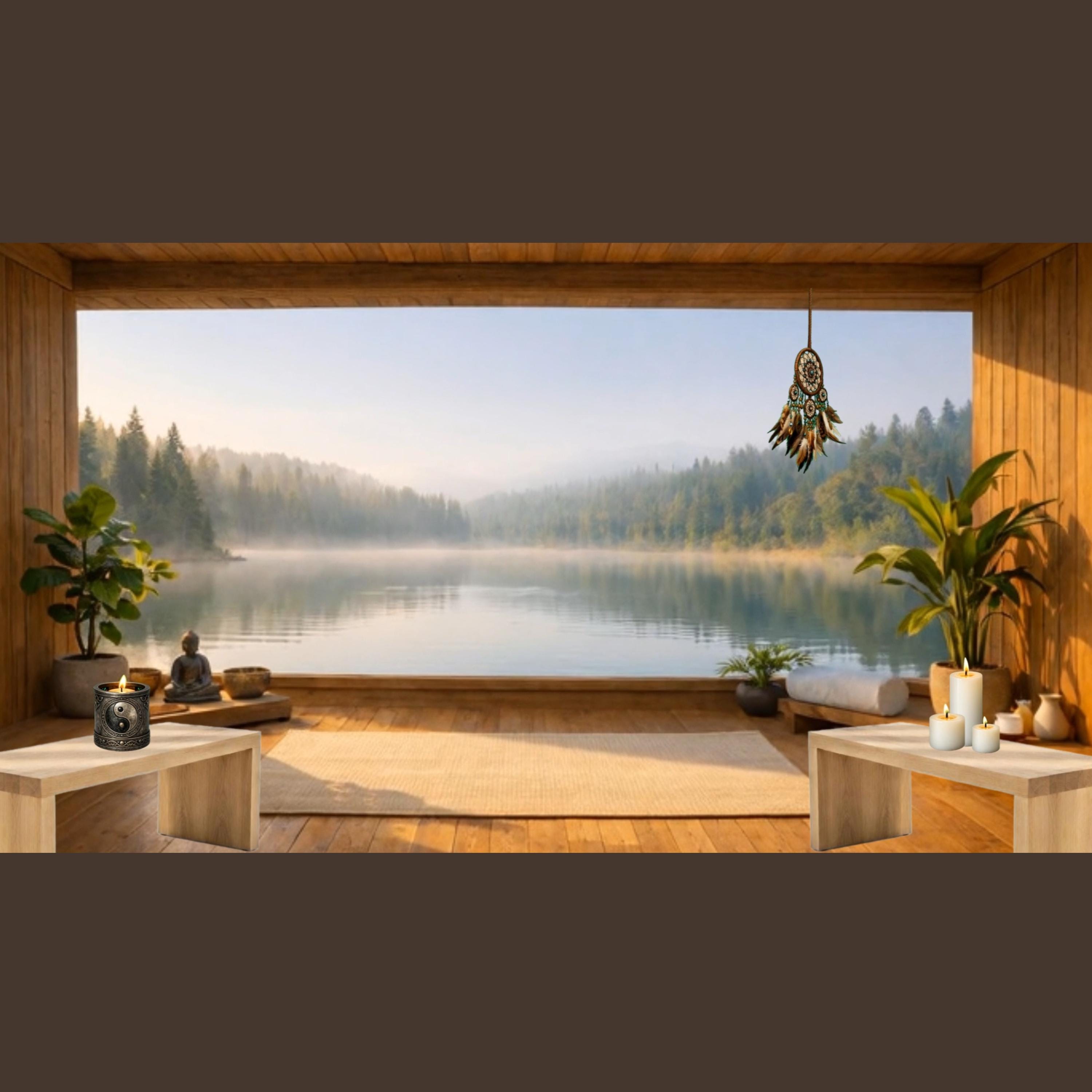 Zen Lakeside Animated Background, Calming Nature Video Loop (digital ...