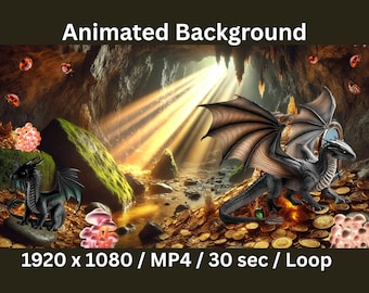 Animated Dragon Cave Background: Fantasy Streaming Loop (Digital Download)