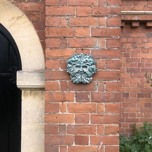 Quirky Large Green Man Wall Hanging Face Mask Winking