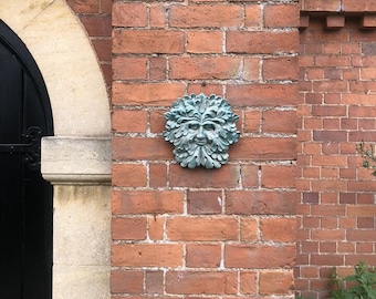 Quirky Large Green Man Wall Hanging Face Mask Winking
