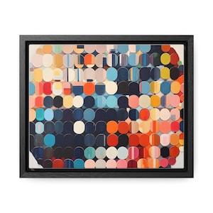 Vintage Framed Canvas Art Print | Colorful Art Deco Art | Oil Painting Print | Wall Decor | Home Decor | Geometric Art Deco | Framed Art