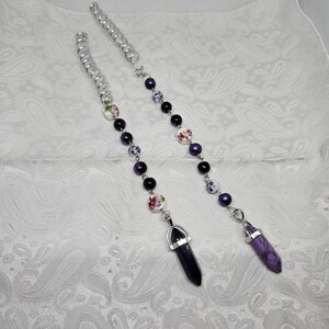 Hair Twists - Jewelry Hair Assessories Silver Twist Handmade with Resin & Ceramic Beads and silver spacers 2 choices