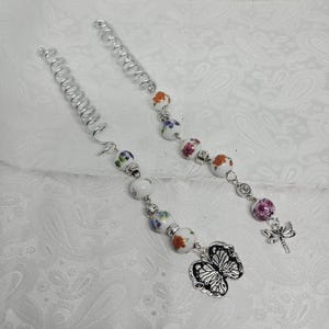 Hair Twists - Jewelry Hair Assessories Silver Twist Handmade with Ceramic Beads and silver spacers 2 choices