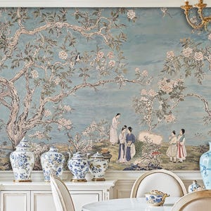 Geisha Wallpaper Mural: Japanese Landscape Peel and Stick Wall Art
