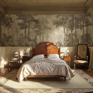 Forest Tree View Wallpaper: Scenic Landscape Wall Mural, Peel and Stick