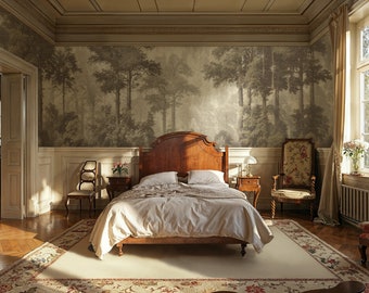 Forest Tree View Wallpaper: Scenic Landscape Wall Mural, Peel and Stick
