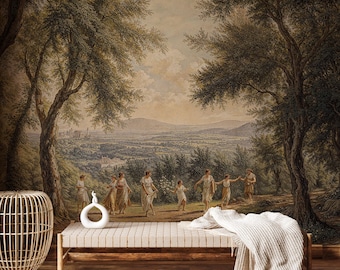 Vintage Pastoral Landscape Mural - Custom Size Wallpaper