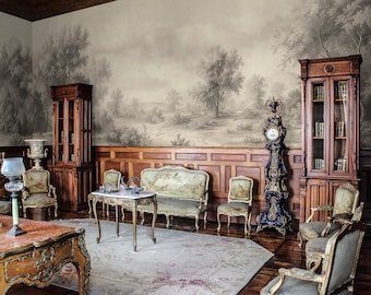 Scenic Rural Landscape Wallpaper: Panoramic Peel and Stick Removable Wall Mural