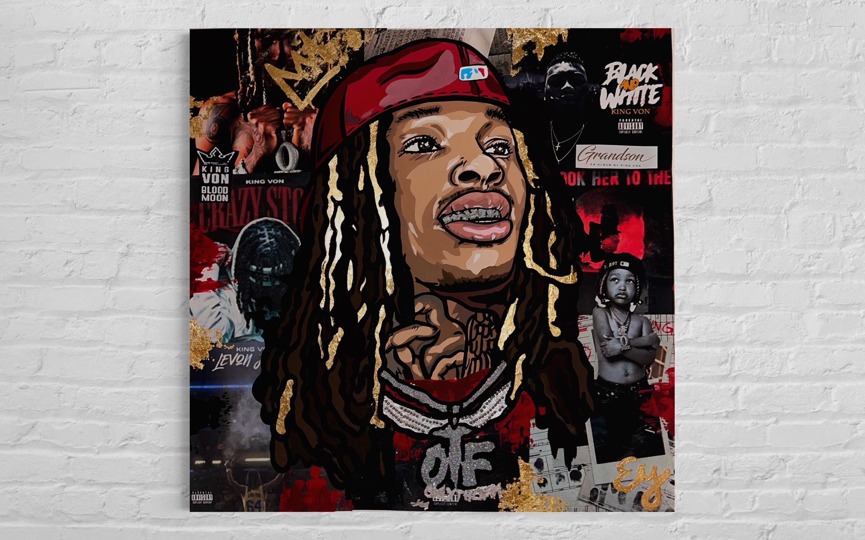 DRAGON VINES King Von Rapper Poster Canvas Poster Wall Art Room Bedroom  Hip-hop He Grew Up as Childhood Friends With Rapper Lil Durk Posters For  Wall 16x24 Inch : : Home 