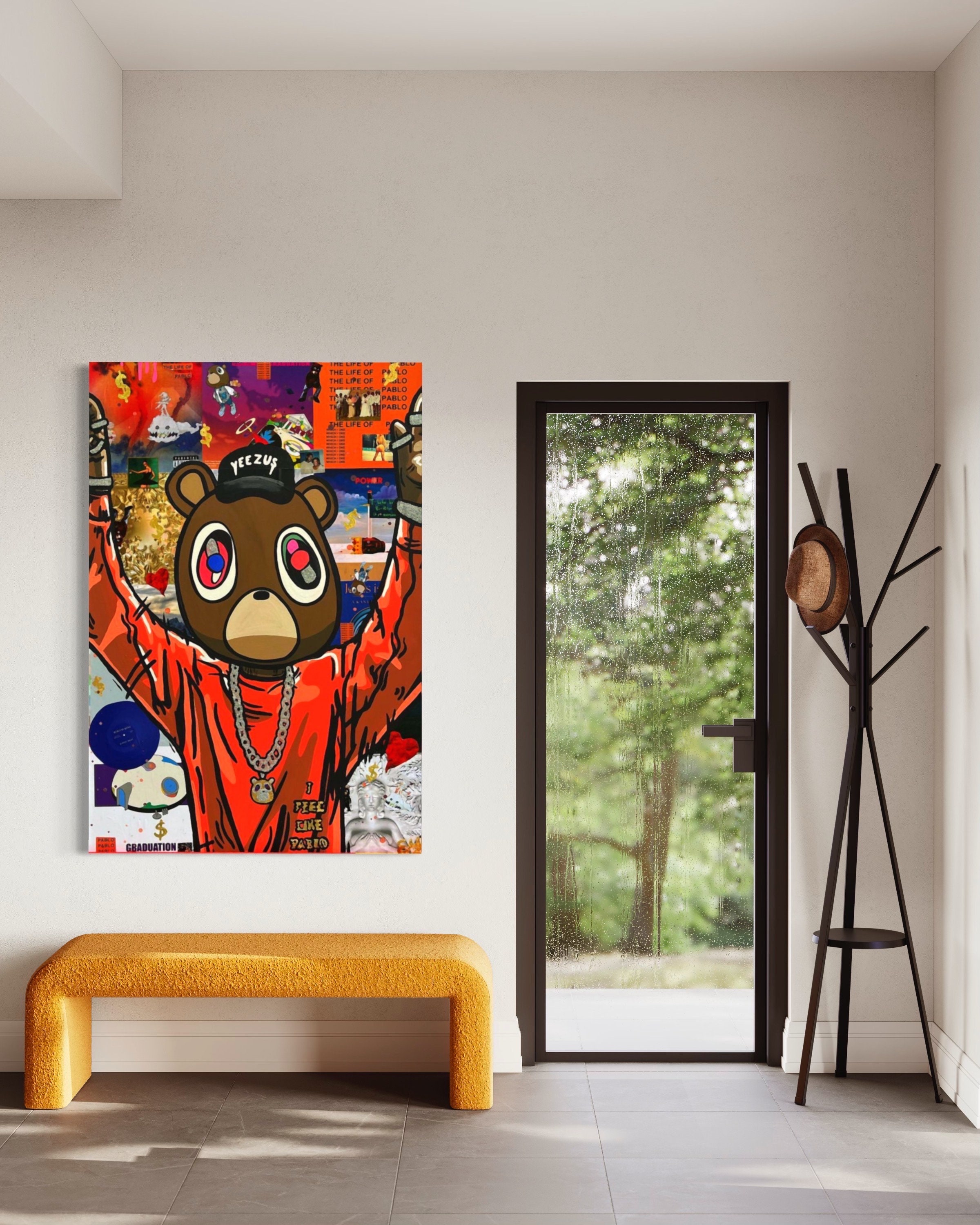 KANYE X GRADUATION BEAR Head Art Poster Print Physical - Etsy Canada