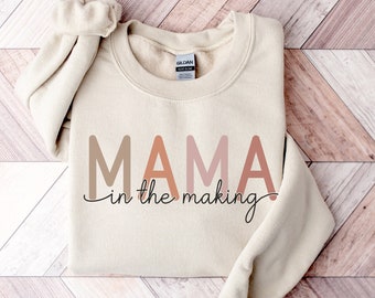 Pregnancy Reveal Sweatshirt, Maternity Crewneck, Mama In The Making Pregnancy Announcement Sweatshirt, Gift for Mom To Be Future Mom Sweater