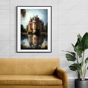 French Castle Impressionism - Digital Download, Printable Wall Art, Wall Decor, Home Decor, Print Wall Art Poster.