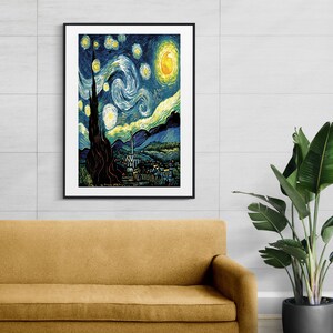 Starry night by Vincent Van Gogh - Digital Download, Printable Wall Art, Wall Decor, Home Decor, Print Wall Art Poster.