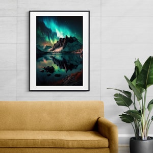 Northern Lights - Digital Download - Printable Wall Art, Wall Decor, Home Decor, Wall Art Poster Print.