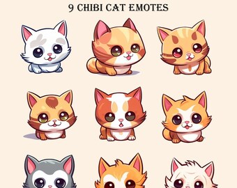 ¡9 gestos de Chibi Cat para Twitch, Discord y más!