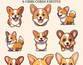 ¡9 gestos de Chibi Corgi para Discord, Twitch y más!