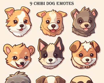 9 Chibi Dog Emotes für Twitch, Discord und mehr!