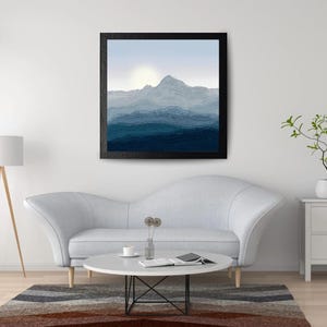 Mountain Ranges Art Print - Scenic Mountain Wall Decor, handmade, digital download