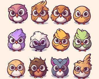¡12 gestos Chibi Funky Owl para Discord, Twitch y más!