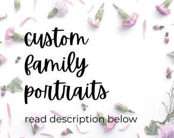 IMPRESIÓN FÍSICA con MARCO** Retratos familiares personalizados Impresión artística -para decoración de pared o regalos- Arte digital, hecho a mano, enmarcado e impreso