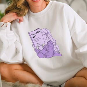 Can Ladies Kill Bookish Felpa girocollo viola In My Reading Era Light Academia Aesthetic Dark Academia Book Lover Regalo per lei Bookish