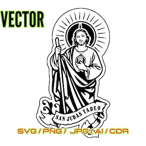 San Judas Tadeo 3, San Juditas 3 vector, saints vector image 1