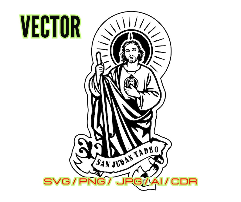San Judas Tadeo 3, San Juditas 3 vector, saints vector image 1