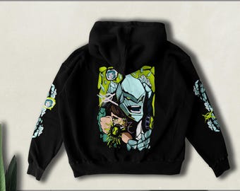 Cartoon Hoodie, Vintage Anime Cosplay Manga Design, Handgemachtes Unisex Kostüm