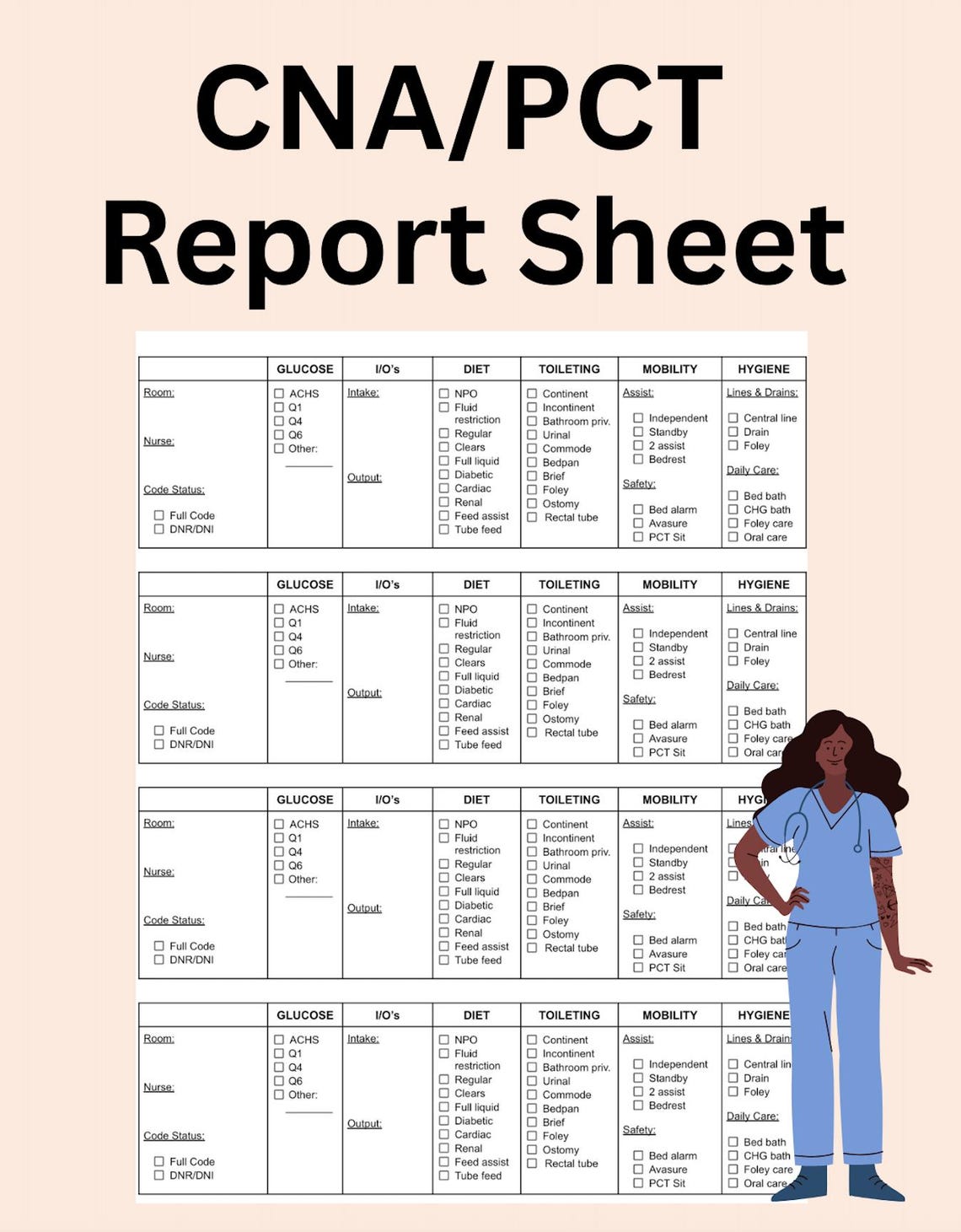 CNA / PCT Report Sheet - Etsy